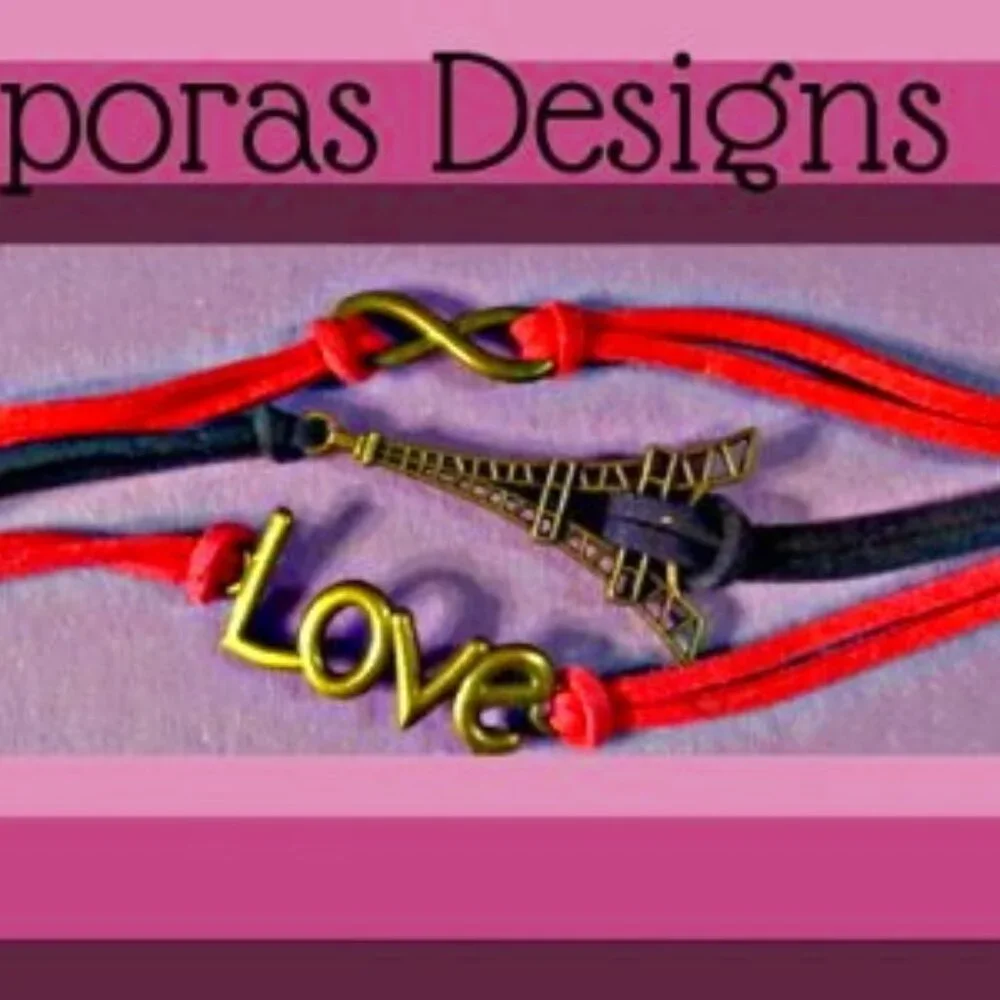 Purple & Pink Leather Multi-Stranded Bracelet With Infinity Love & Eiffel Tower